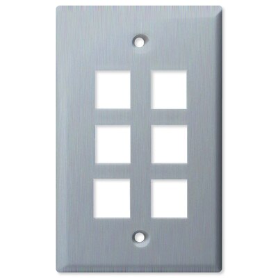 On-Q/Legrand Keystone Wallplate, 1-Gang, 6-Port